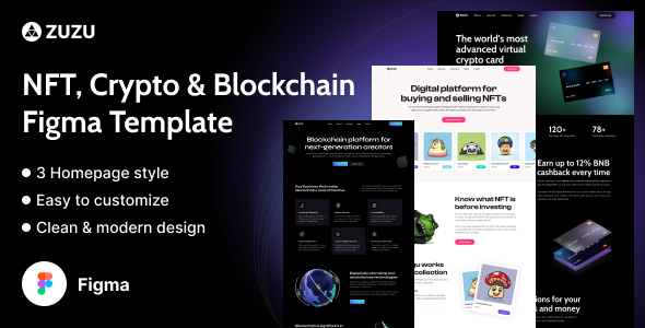 Zuzu - NFT, Crypto & Blockchain Figma Template