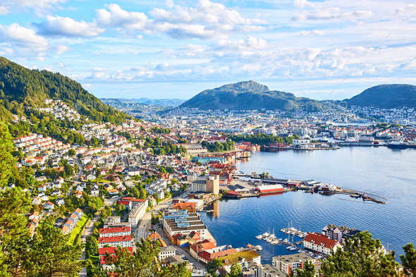 Bergen city in Norway - Stock Photo - Images