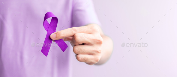 Purple Ribbon, Alzheimer's, Domestic Violence Awareness Concept