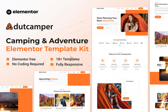 Dutcamper - Camping & Adventure Elementor Template Kit