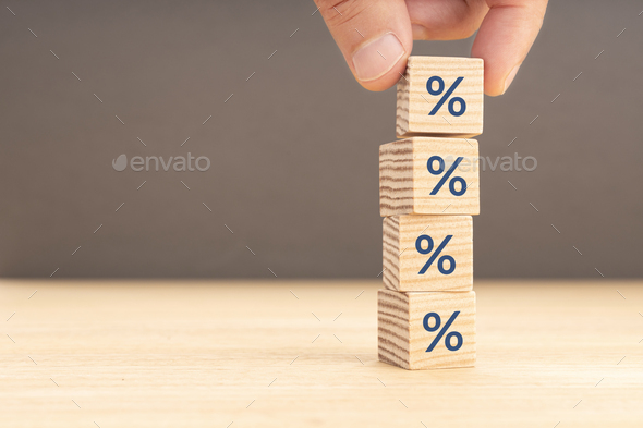 Interest rate, financial or mortgage rates concept - Stock Photo - Images