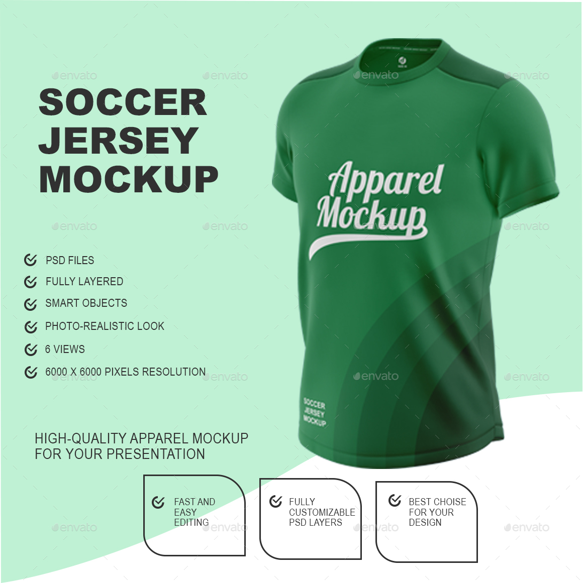 V-Neck Soccer Jersey Mockup by Yura_Kobitovich