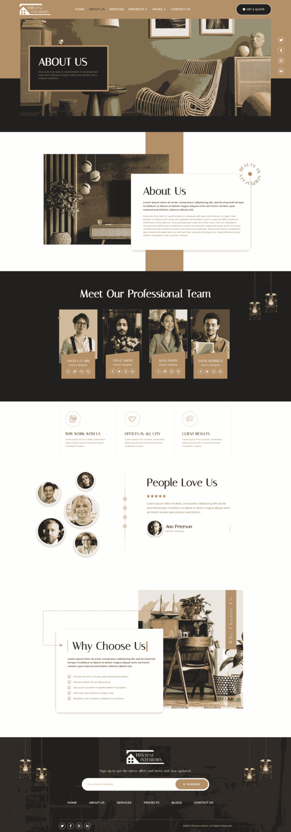 Hillcrest - Interior Design Elementor Template Kit