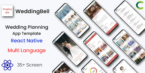 Wedding Planning App Template in React Native | Multi Language | WeddingBell