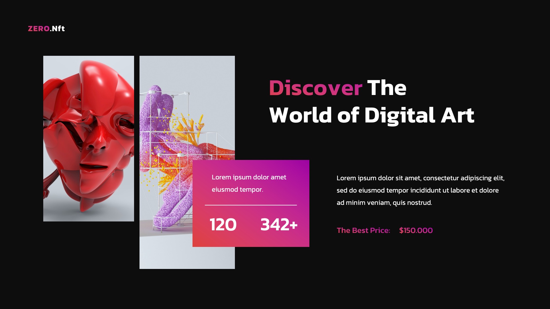 Zero - NFT Project Presentation PowerPoint, Presentation Templates