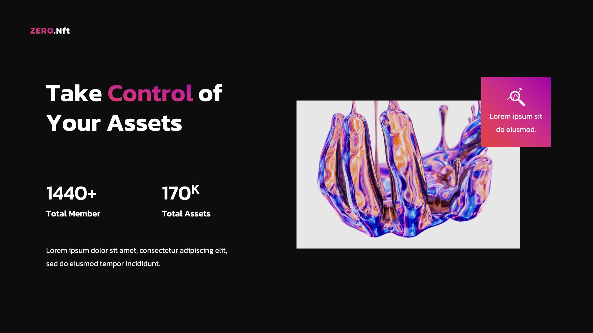 Zero - NFT Project Presentation PowerPoint, Presentation Templates