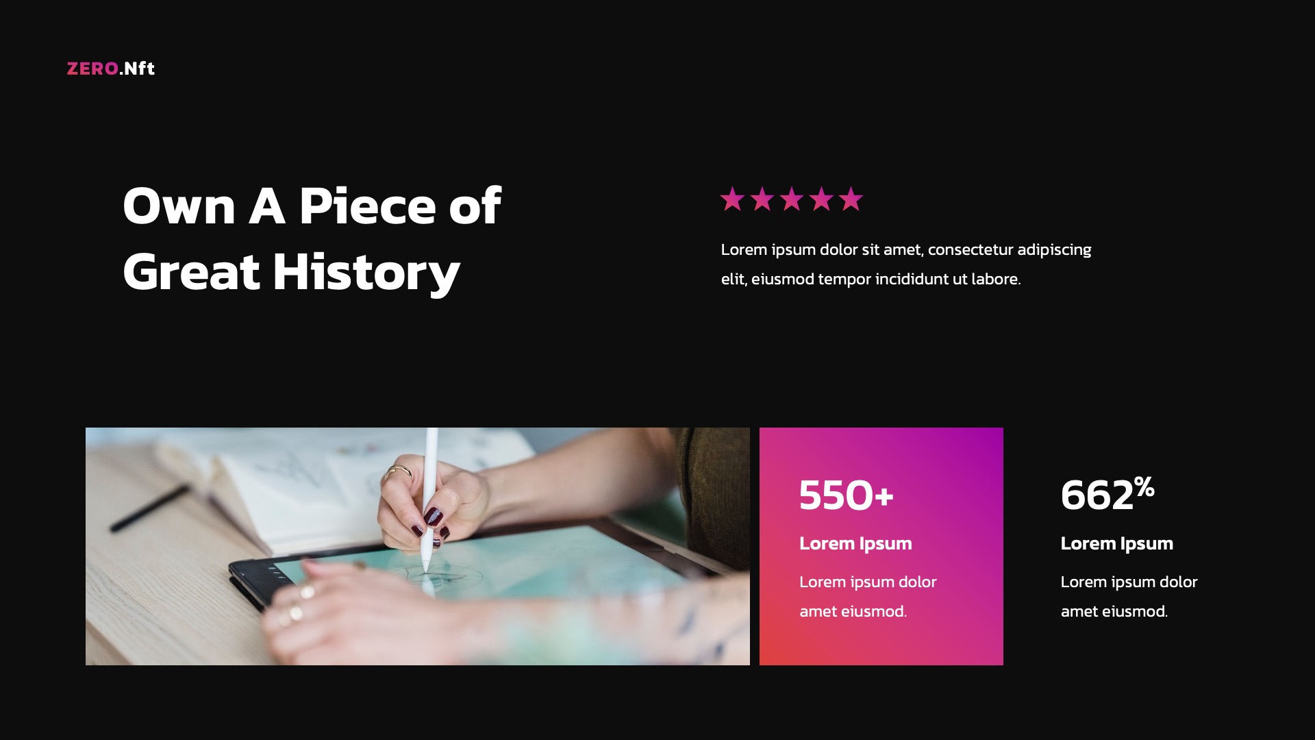 Zero - NFT Project Presentation PowerPoint, Presentation Templates