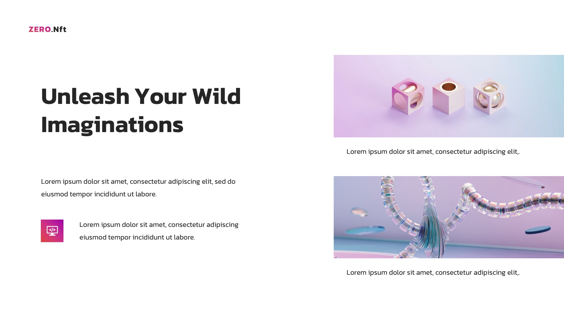 Zero - NFT Project Presentation PowerPoint, Presentation Templates