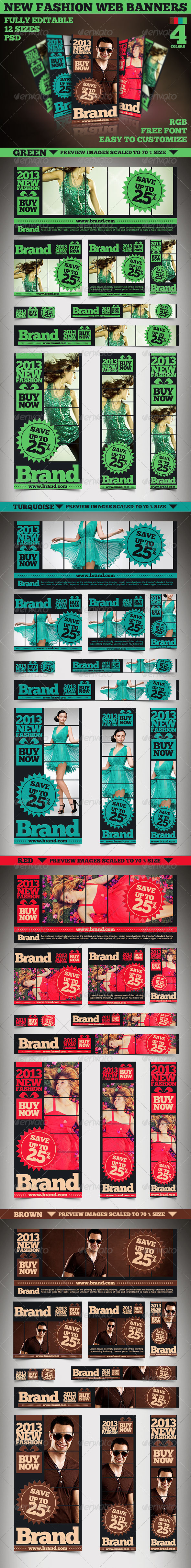 New Fashion Web Banners & Advertise - Banners & Ads Web Elements