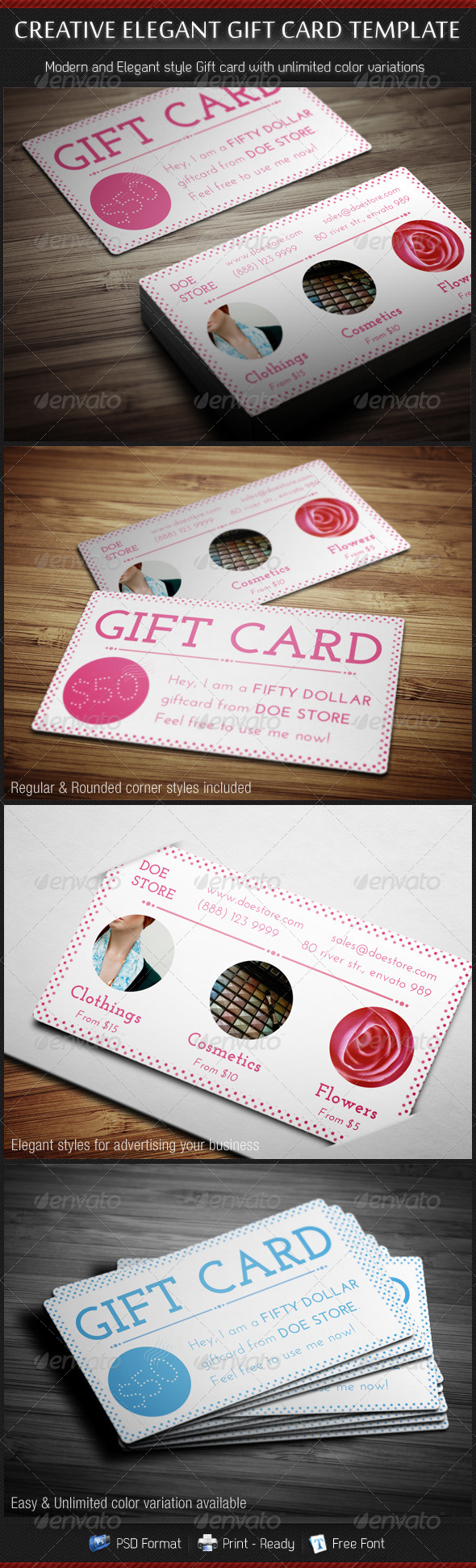 Creative Elegant Gift Card Template - Loyalty Cards Cards & Invites