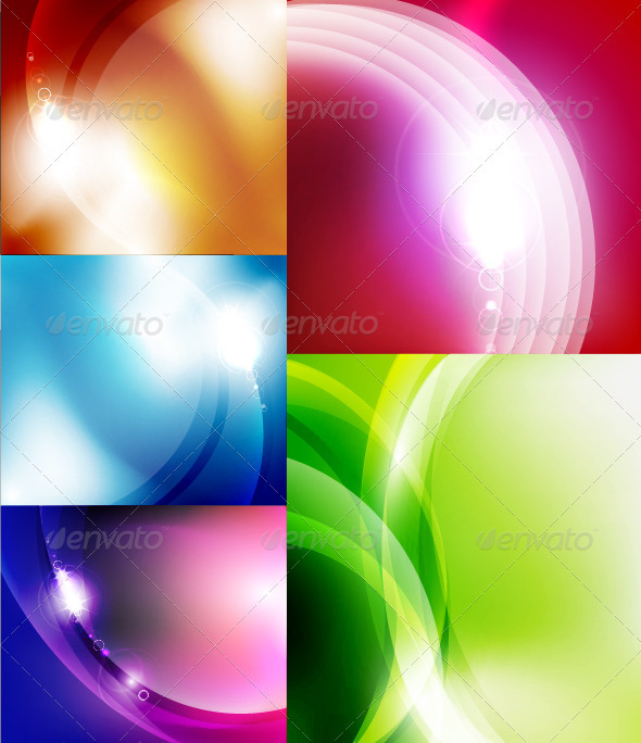 Vector Shiny Glossy Waves Backgrounds - Backgrounds Decorative