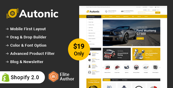 Autonic – Auto Parts Store Shopify 2.0 Responsive Theme
