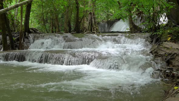 Huai Mae Khamin Waterfall level seven, Khuean Srinagarindra National Park, Kanchanaburi, Thailand