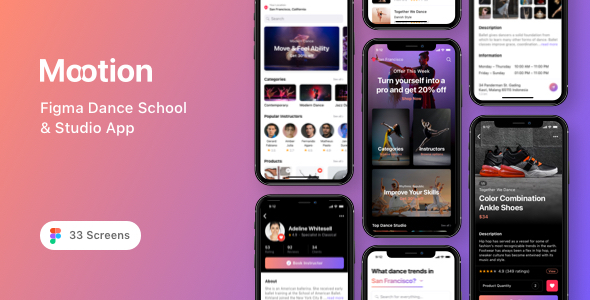 Mootion - Figma Dance School & Studio App