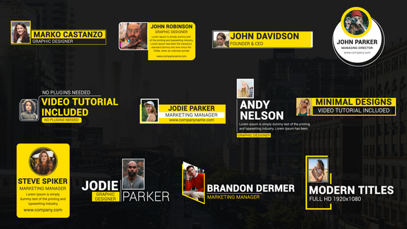 Clean Photo Lower Thirds Elements template preview