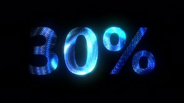 30% sale animated with glowing particle