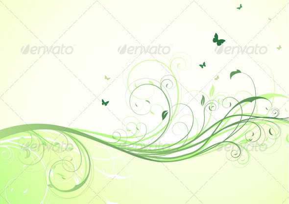 Green Floral Background - Backgrounds Decorative