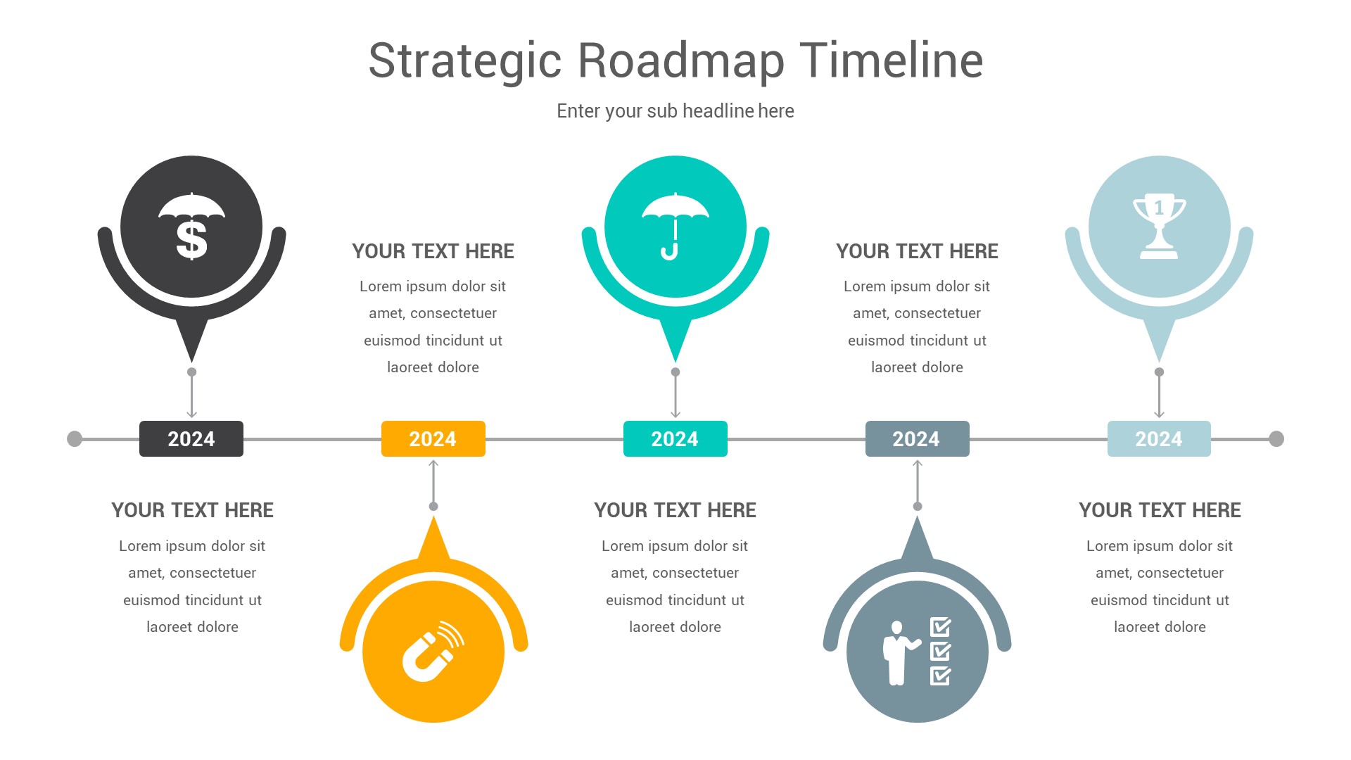 Strategic Roadmap Timeline Powerpoint Template, Presentation Templates