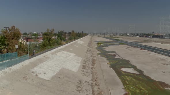 Los Angeles canal in city, United States alt