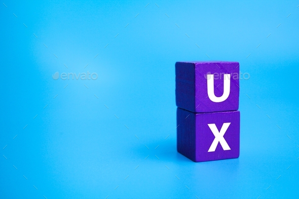 colored cube with the letter UX.  - Stock Photo - Images
