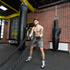 Men with combat rope fighting ropes exercise in the fitness gym. Crossfit - PhotoDune Item for Sale