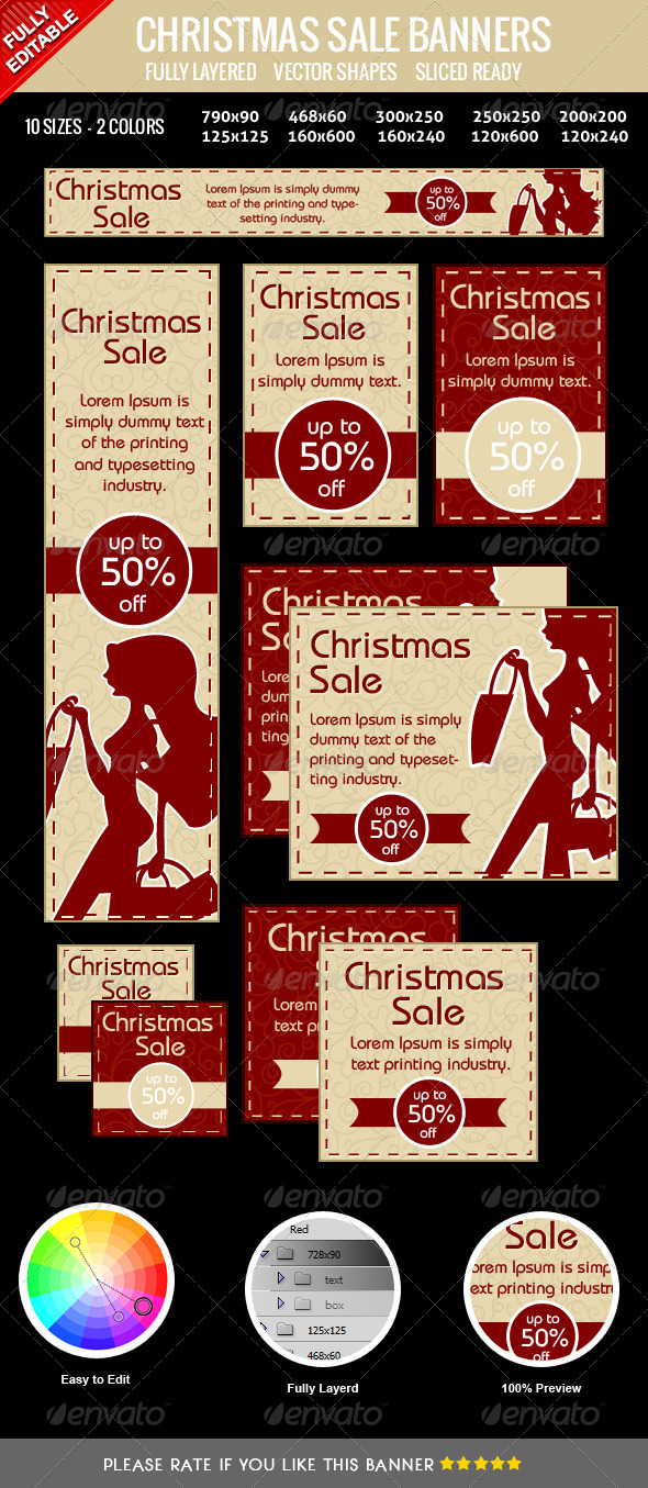 Christmas Sale Banners - Banners & Ads Web Elements