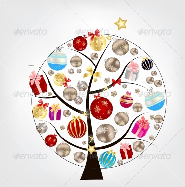 Abstract Christmas and New Year on Tree - Christmas Seasons/Holidays