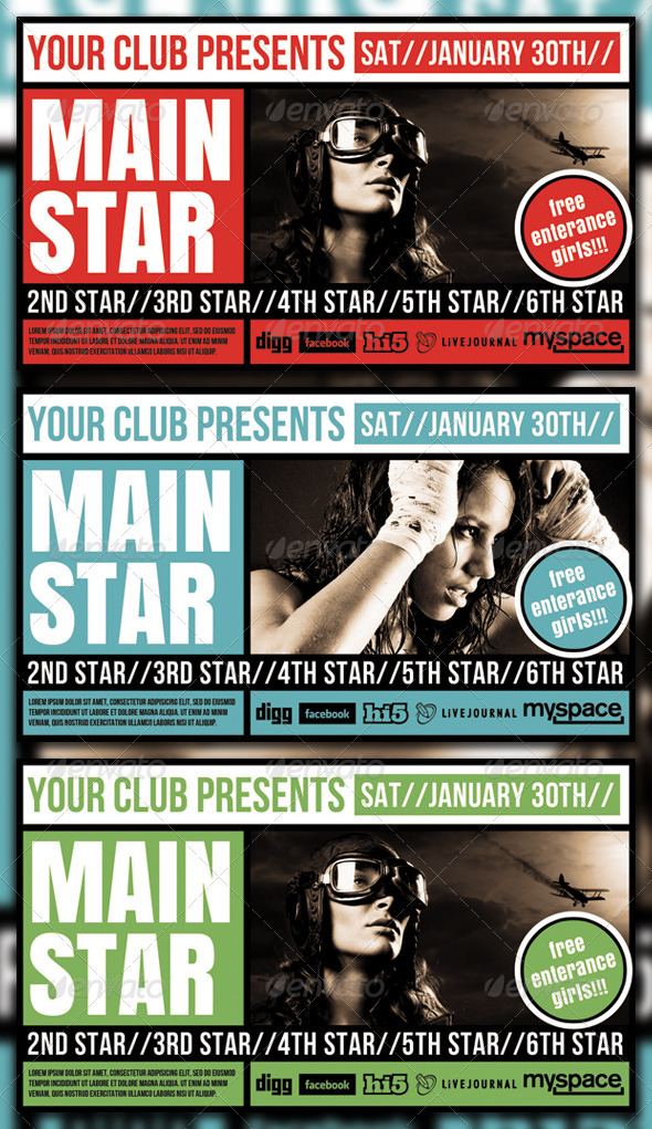 Squared Flyer Template - Clubs & Parties Events