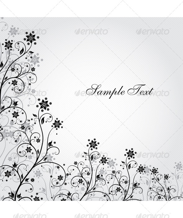 Black And White Grunge Flower - Backgrounds Decorative