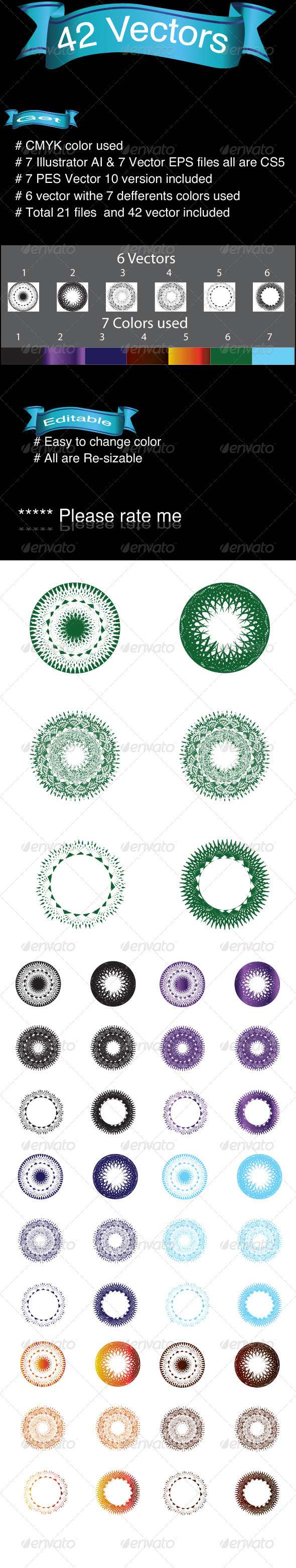 42 Vectors - Flourishes / Swirls Decorative