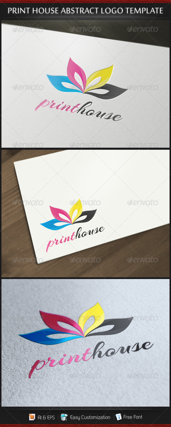 Print House Abstract Logo Template - Vector Abstract