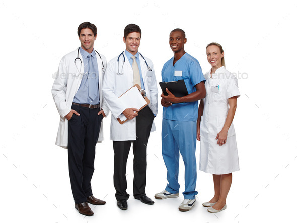 Theyre there to make you feel better. Studio shot of a diverse group of medical staff.
