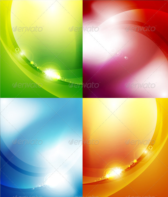 Glowing Wave Background Set - Backgrounds Decorative