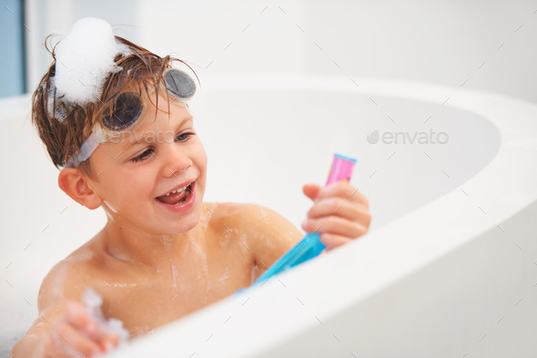 young boy bath 