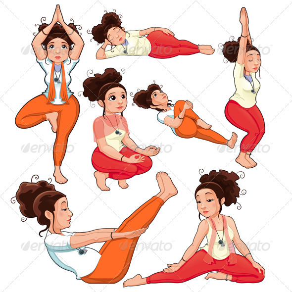 Yoga Positions - Sports/Activity Conceptual