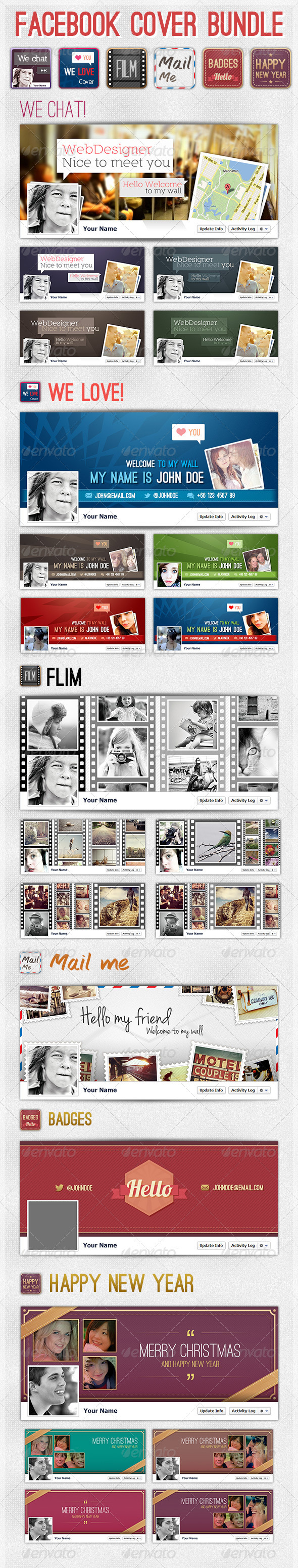 Creative FB Timeline Bundle - Facebook Timeline Covers Social Media