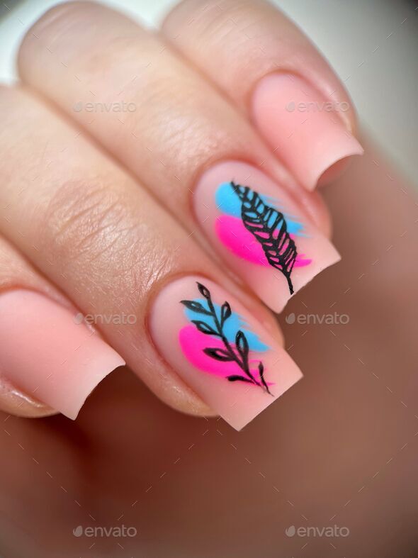 Press on Nails Butterflies Design Cute Nail Design Hand Painted Nails  Pastel Pink Nail Art Glue Nails Fake Nails Stick on Square Nails Milky -  Etsy