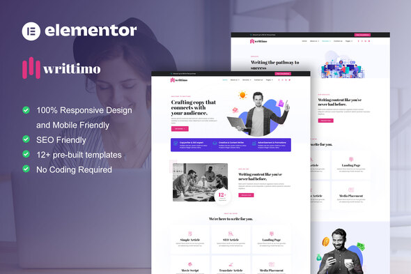 Writtimo - Content Writing Service Agency Elementor Kit