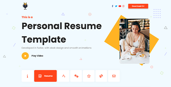 Fizzux - Personal Resume Flutter UI Web App