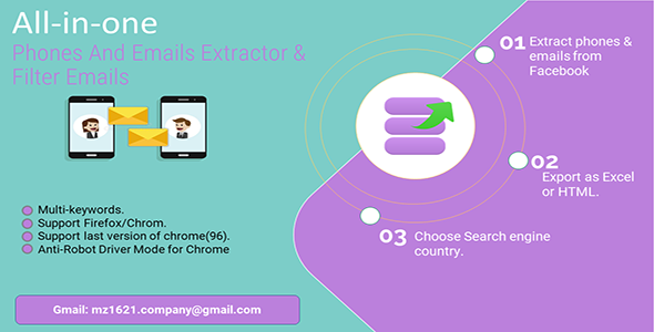 All-in-one Emails and Phones Scrapper & Extractor Pro with Multi-Keywords
