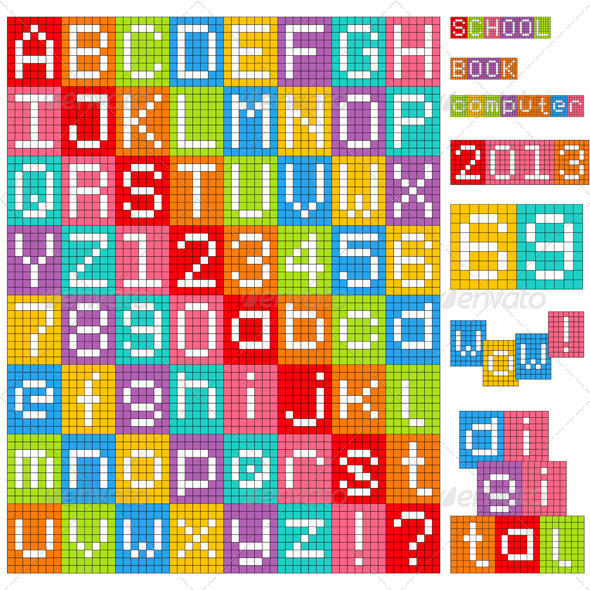 Pixel Alphabet - Decorative Symbols Decorative