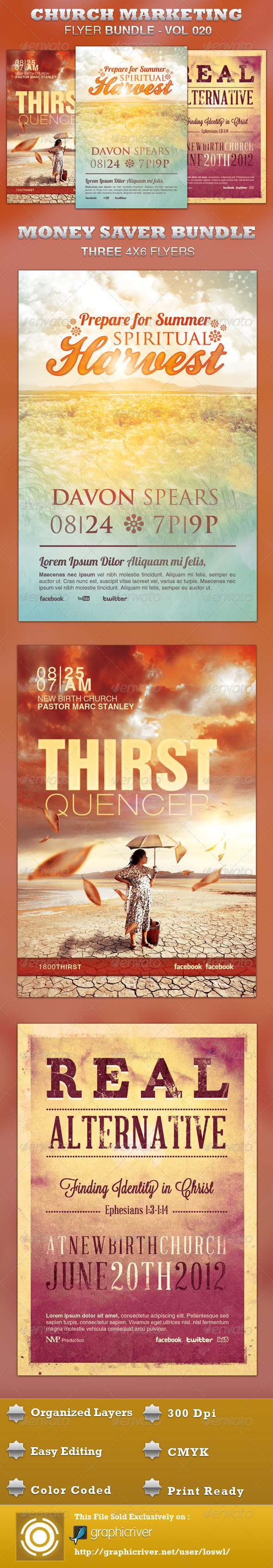 Church Marketing Flyer Bundle-Vol 020 - Church Flyers