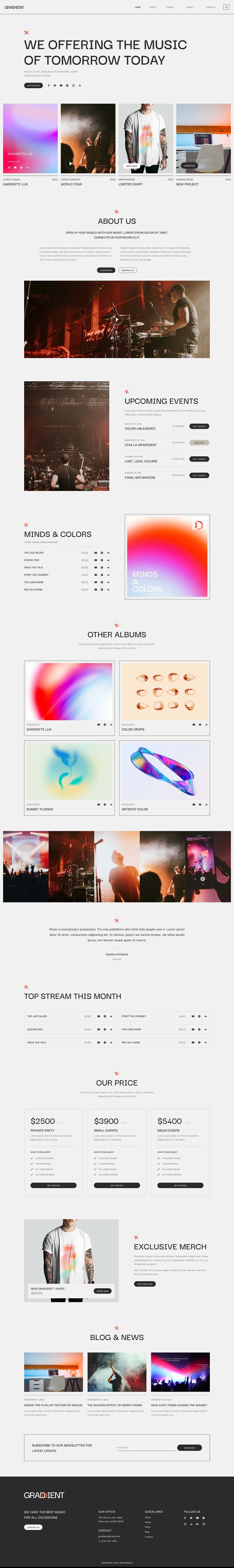 Graddient - Music Band & Musician Elementor Template Kit