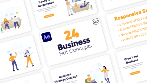 Business Flat Concepts For After Effects