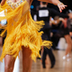 female dancer in yellow dress in dance competition - PhotoDune Item for Sale