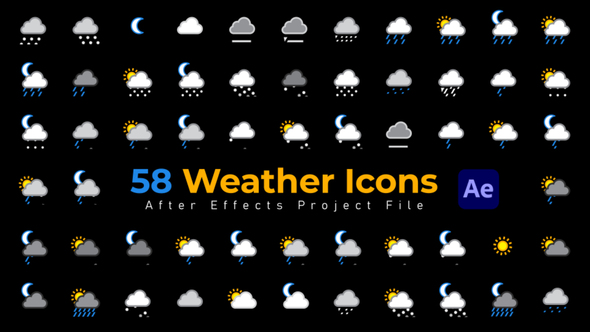 Weather Icons - 58 Pack