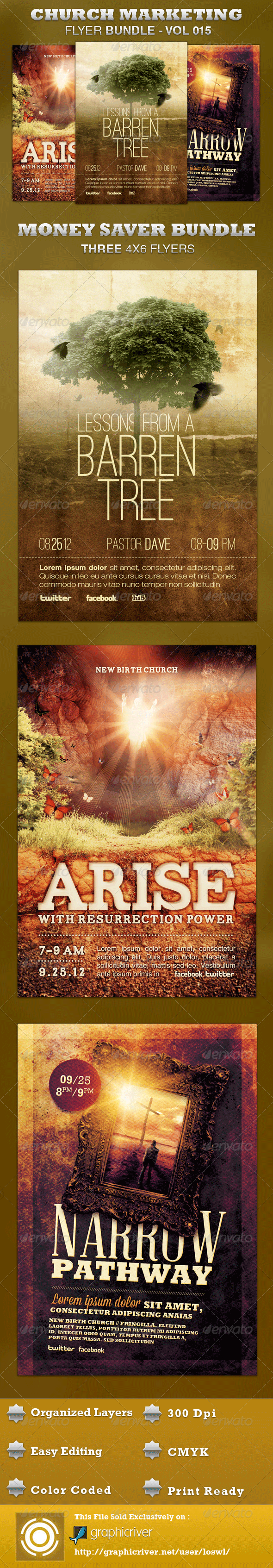 Church Marketing Flyer Bundle-Vol 015 - Church Flyers
