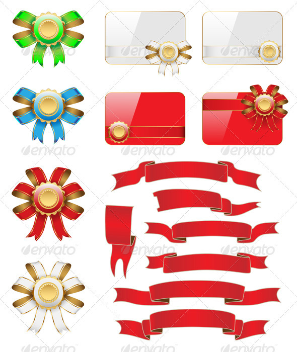 Bow Flag Card Set - Decorative Symbols Decorative