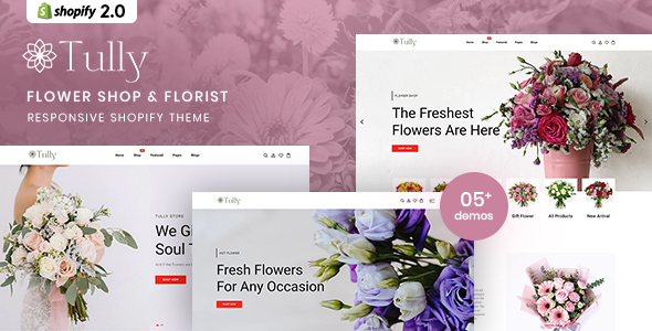 Tully – Flower Shop & Florist Responsive Shopify 2.0 Theme