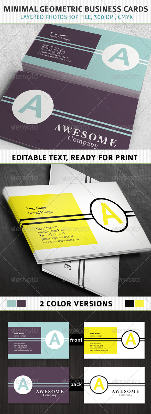 Minimal Geometric Business Cards - Corporate Business Cards